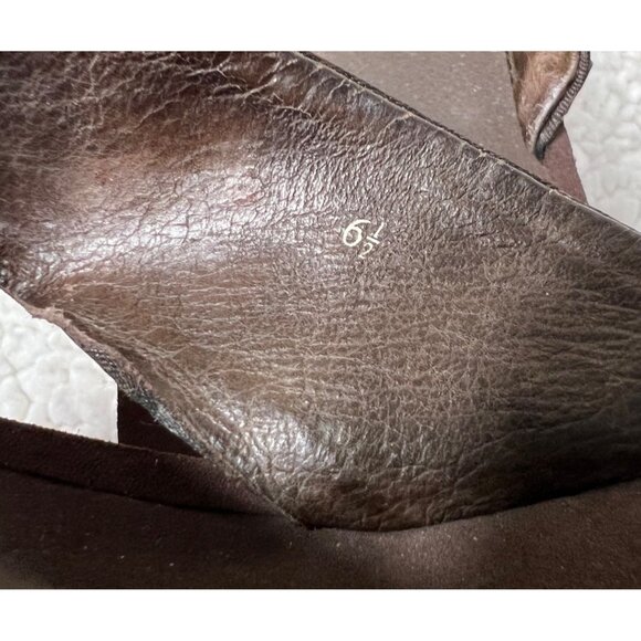 ✅3/$20 Swim Sale-YELLOW BOX Flip-Flop Wedge Sandals (Gold & Silver) Size 6.5 - Picture 5 of 8